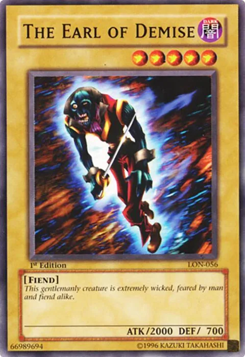 The Earl of Demise LON-056 Yu-Gi-Oh card from Labyrinth of Nightmare
