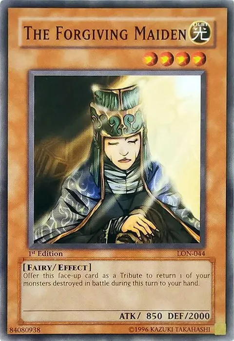 The Forgiving Maiden LON-044 Unlimited Yu-Gi-Oh card from Labyrinth of Nightmare