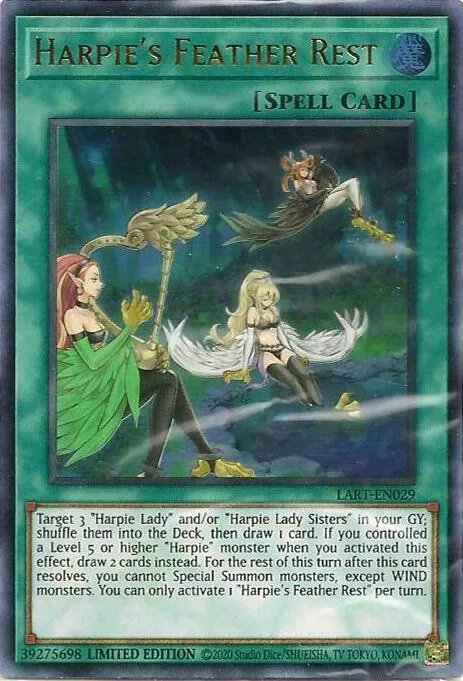 Harpie's Feather Rest LART-EN029 Yu-Gi-Oh card from The Lost Art Promotion