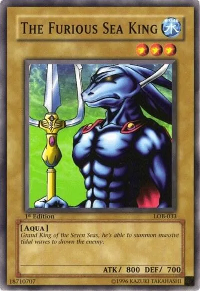 The Furious Sea King LOB-033 1st Edition Yu-Gi-Oh card from The Legend of Blue Eyes White Dragon