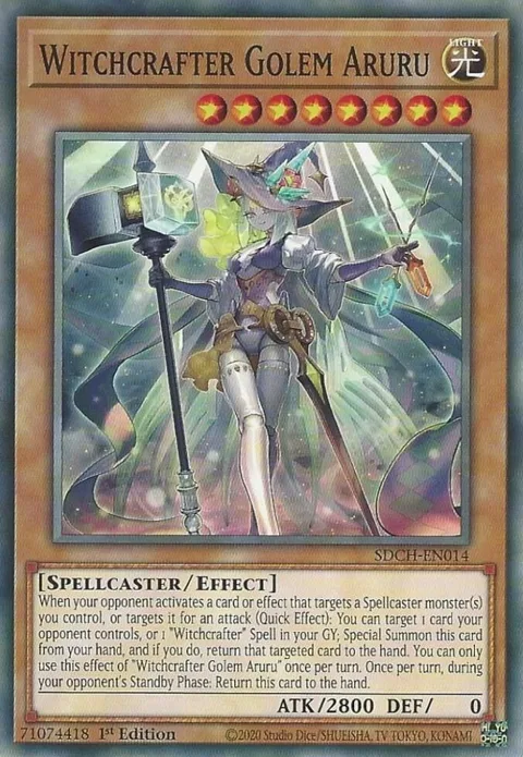 Witchcrafter Golem Aruru SDCH-EN014 Yu-Gi-Oh card from Structure Deck: Spirit Charmers