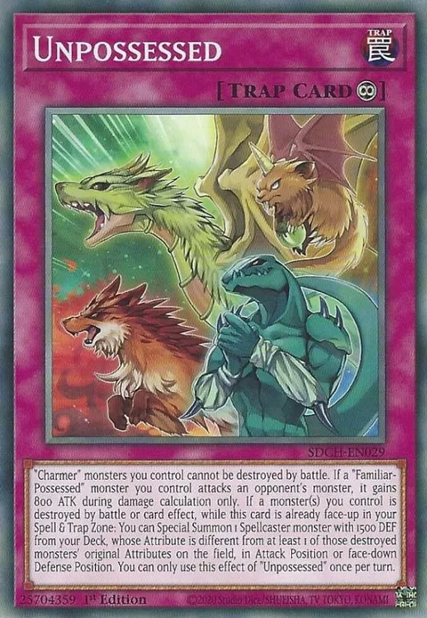 Unpossessed SDCH-EN029 Yu-Gi-Oh card from Structure Deck: Spirit Charmers