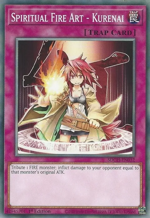 Spiritual Fire Art - Kurenai SDCH-EN032 Yu-Gi-Oh card from Structure Deck: Spirit Charmers