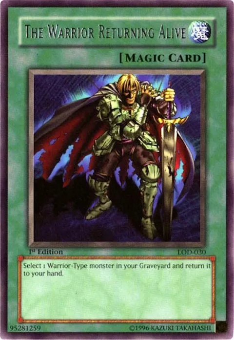 The Warrior Returning Alive LOD-030 Yu-Gi-Oh card from Legacy of Darkness
