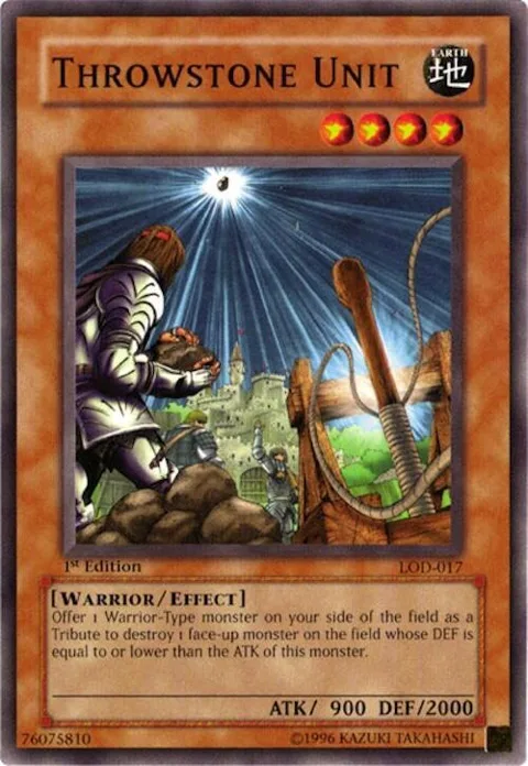 Throwstone Unit LOD-017 Unlimited Yu-Gi-Oh card from Legacy of Darkness