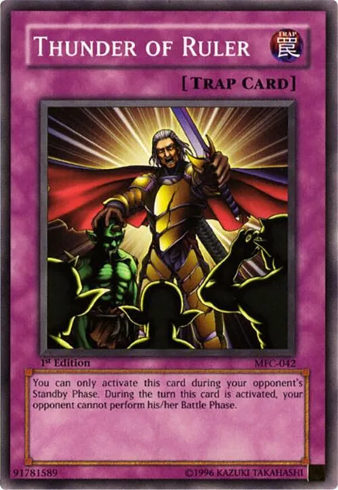 Thunder of Ruler MFC-042 1st Edition Yu-Gi-Oh card from Magician's Force