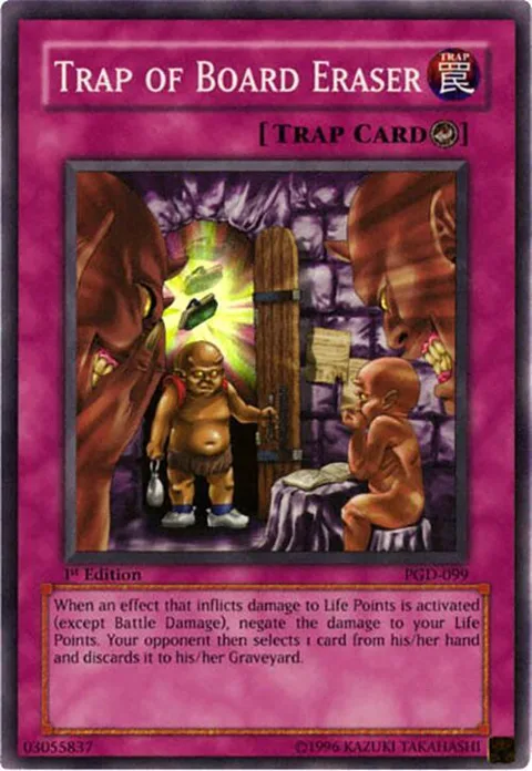Trap of Board Eraser PGD-099 1st Edition Yu-Gi-Oh card from Pharaonic Guardian