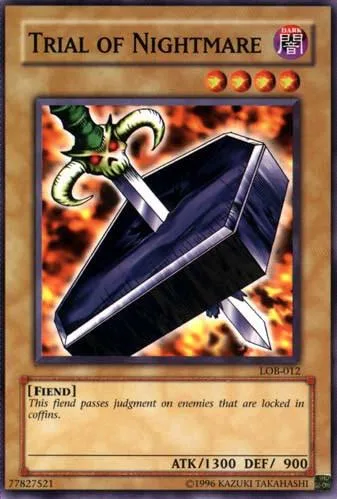 Trial of Nightmare LOB-012 Yu-Gi-Oh card from The Legend of Blue Eyes White Dragon