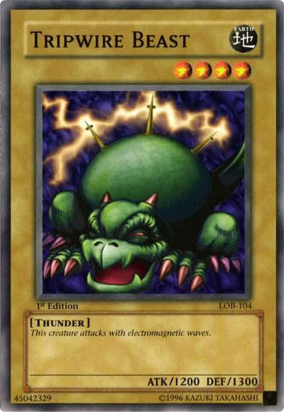 Tripwire Beast LOB-104 1st Edition Yu-Gi-Oh card from The Legend of Blue Eyes White Dragon