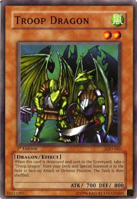 Troop Dragon LOD-042 Unlimited Yu-Gi-Oh card from Legacy of Darkness