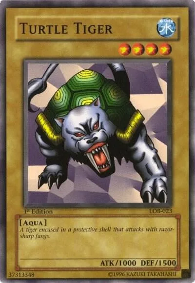 Turtle Tiger LOB-023 Unlimited Yu-Gi-Oh card from The Legend of Blue Eyes White Dragon