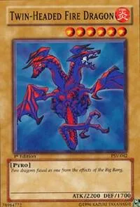 Twin-Headed Fire Dragon PSV-042 Unlimited Yu-Gi-Oh card from Pharaoh's Servant