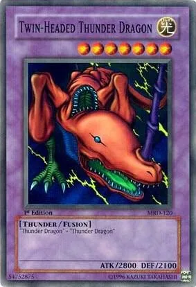 Twin-Headed Thunder Dragon MRD-120 1st Edition Yu-Gi-Oh card from Metal Raiders
