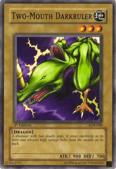 Two-Mouth Darkruler LOB-030 1st Edition Yu-Gi-Oh card from The Legend of Blue Eyes White Dragon