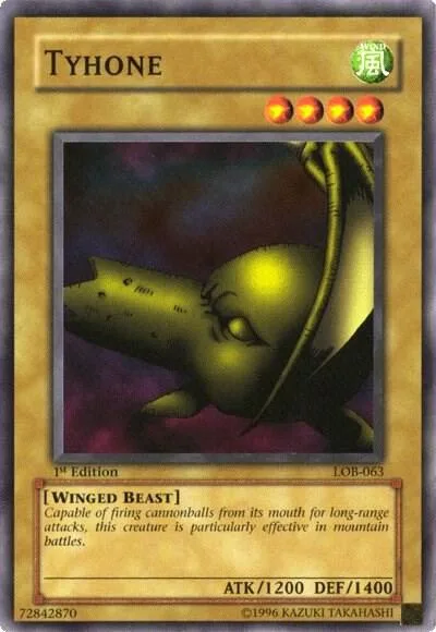 Tyhone LOB-063 1st Edition Yu-Gi-Oh card from The Legend of Blue Eyes White Dragon