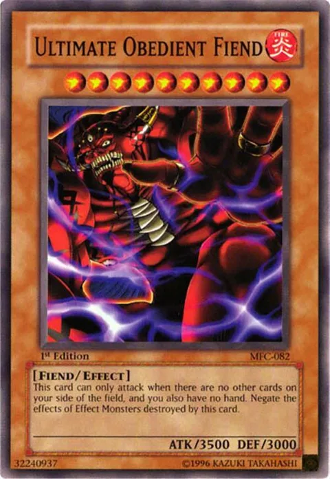 Ultimate Obedient Fiend MFC-082 1st Edition Yu-Gi-Oh card from Magician's Force