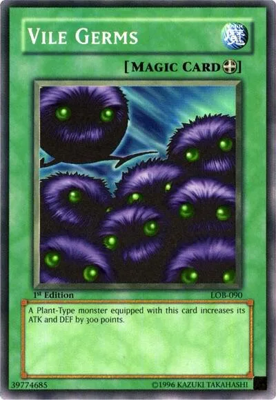 Vile Germs LOB-090 Unlimited Yu-Gi-Oh card from The Legend of Blue Eyes White Dragon