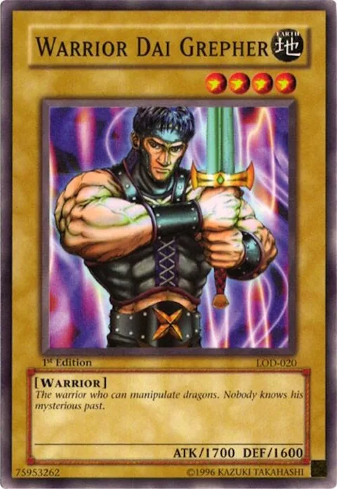 Warrior Dai Grepher LOD-020 1st Edition Yu-Gi-Oh card from Legacy of Darkness