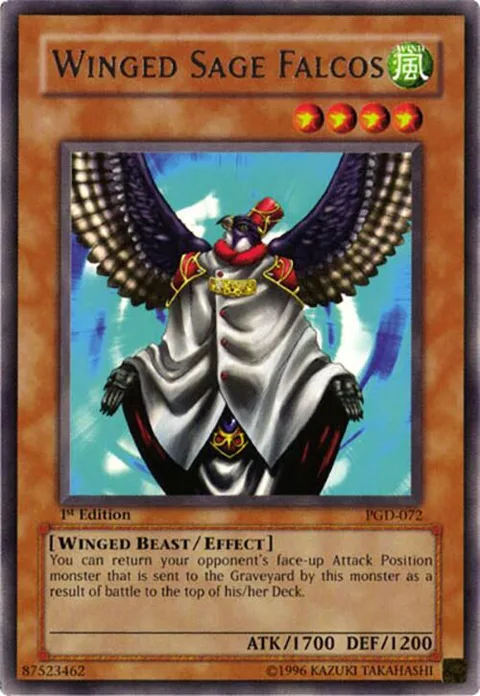 Winged Sage Falcos PGD-072 Unlimited Yu-Gi-Oh card from Pharaonic Guardian