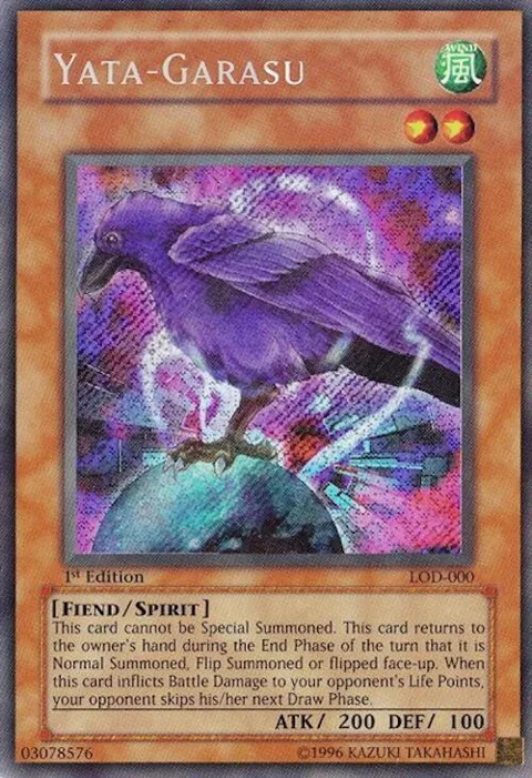 Yata-Garasu LOD-000 1st Edition Yu-Gi-Oh card from Legacy of Darkness