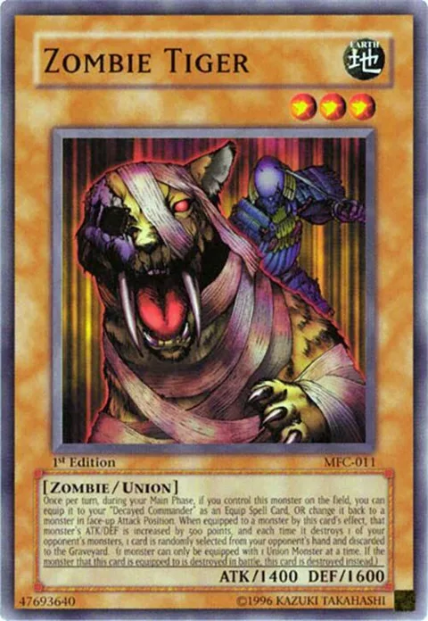 Zombie Tiger MFC-011 Unlimited Yu-Gi-Oh card from Magician's Force