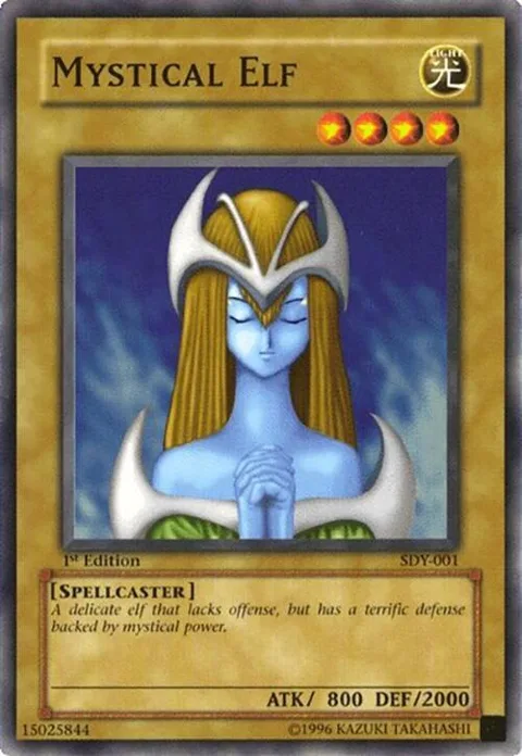 Mystical Elf SDY-001 Unlimited Yu-Gi-Oh card from Starter Deck: Yugi