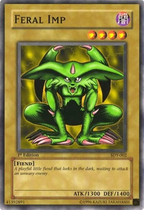 Feral Imp SDY-002 Unlimited Yu-Gi-Oh card from Starter Deck: Yugi