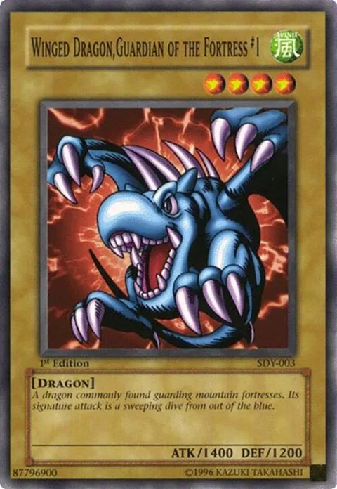 Winged Dragon, Guardian of the Fortress #1 SDY-003 1st Edition Yu-Gi-Oh card from Starter Deck: Yugi