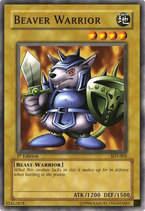 Beaver Warrior SDY-005 Unlimited Yu-Gi-Oh card from Starter Deck: Yugi
