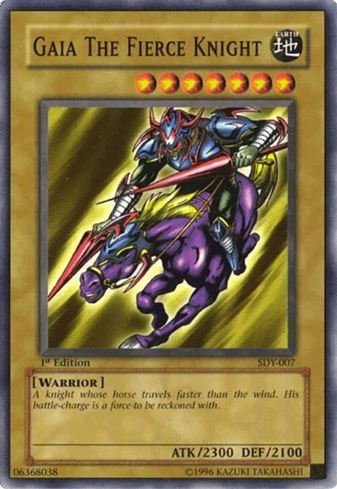 Gaia The Fierce Knight SDY-007 Unlimited Yu-Gi-Oh card from Starter Deck: Yugi