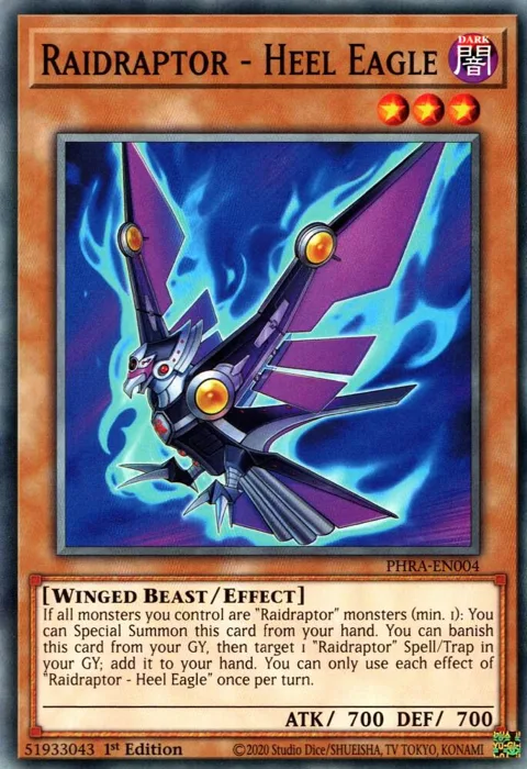 Raidraptor - Heel Eagle PHRA-EN004 Yu-Gi-Oh card from Phantom Rage