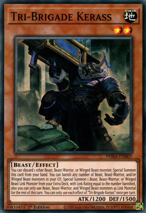 Tri-Brigade Kerass PHRA-EN007 Yu-Gi-Oh card from Phantom Rage