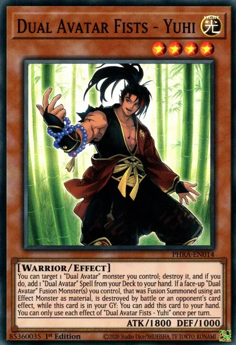 Dual Avatar Fists - Yuhi PHRA-EN014 Yu-Gi-Oh card from Phantom Rage