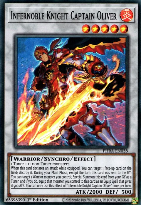 Infernoble Knight Captain Oliver PHRA-EN038 Yu-Gi-Oh card from Phantom Rage