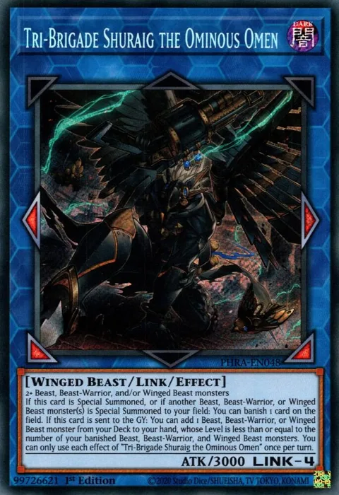 Tri-Brigade Shuraig the Ominous Omen PHRA-EN048 Yu-Gi-Oh card from Phantom Rage