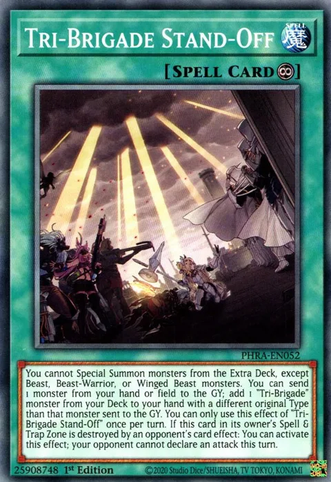 Tri-Brigade Stand-Off PHRA-EN052 Yu-Gi-Oh card from Phantom Rage