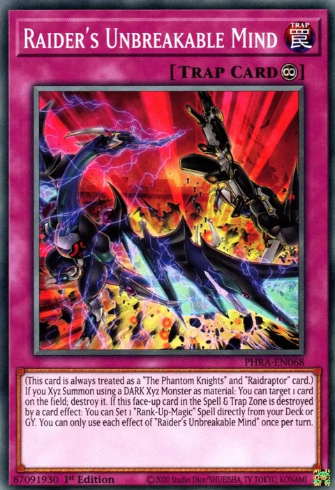 Raider's Unbreakable Mind PHRA-EN068 Yu-Gi-Oh card from Phantom Rage