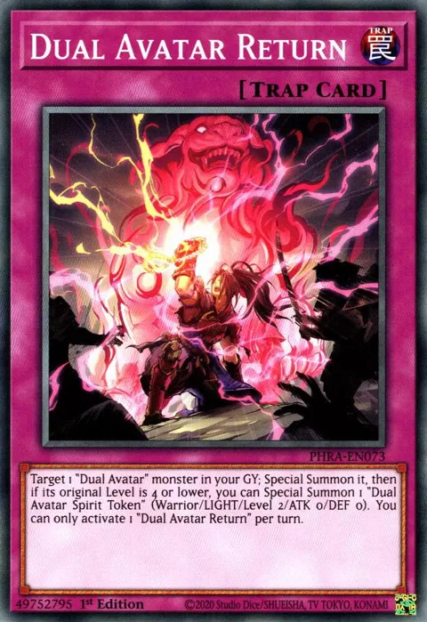 Dual Avatar Return PHRA-EN073 Yu-Gi-Oh card from Phantom Rage