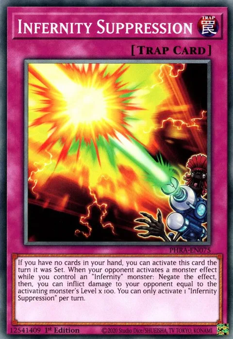 Infernity Suppression PHRA-EN075 Yu-Gi-Oh card from Phantom Rage