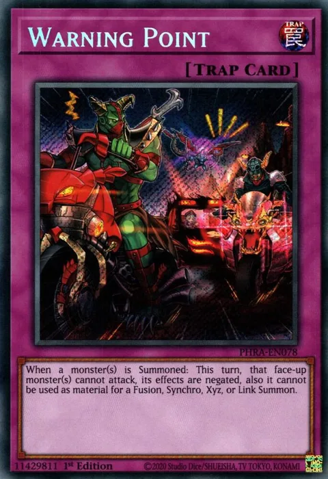 Warning Point PHRA-EN078 Yu-Gi-Oh card from Phantom Rage