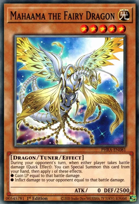 Mahaama the Fairy Dragon PHRA-EN081 Yu-Gi-Oh card from Phantom Rage