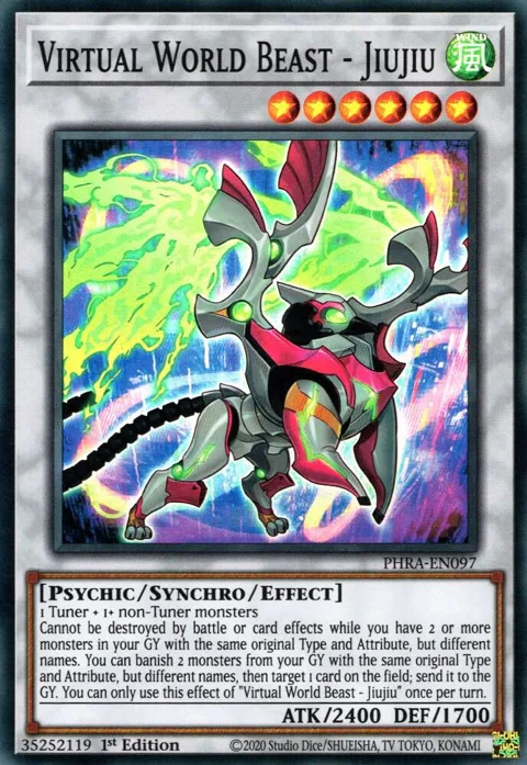 Virtual World Beast - Jiujiu PHRA-EN097 Yu-Gi-Oh card from Phantom Rage