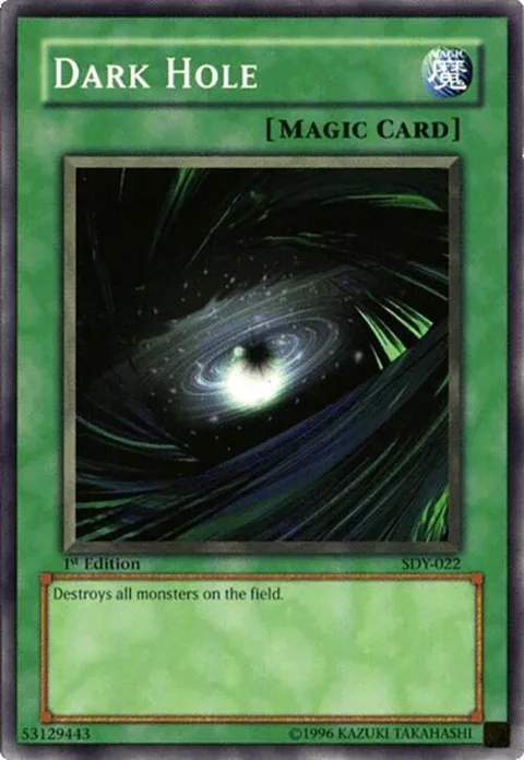 Dark Hole SDY-022 Unlimited Yu-Gi-Oh card from Starter Deck: Yugi