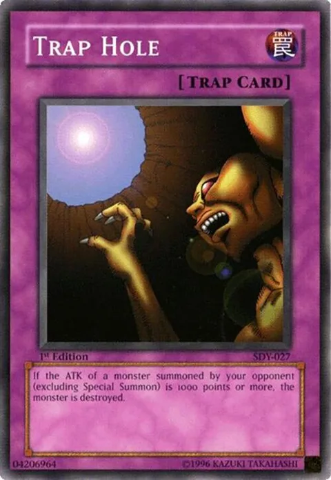 Trap Hole SDY-027 1st Edition Yu-Gi-Oh card from Starter Deck: Yugi