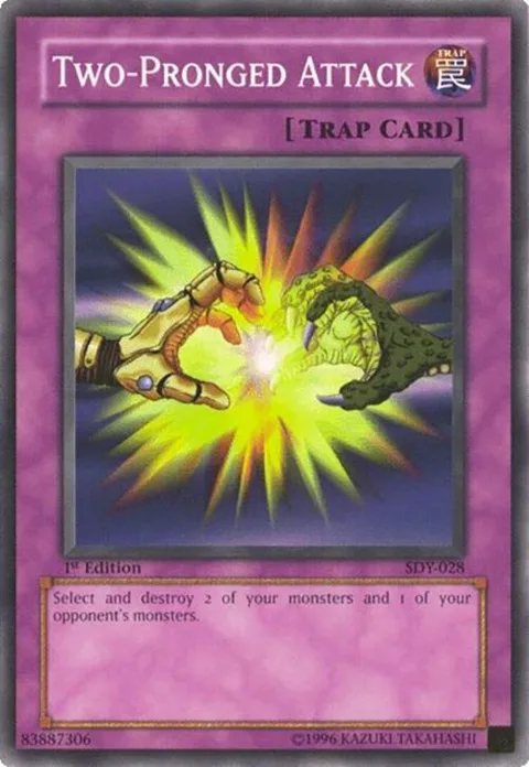 Two-Pronged Attack SDY-028 1st Edition Yu-Gi-Oh card from Starter Deck: Yugi