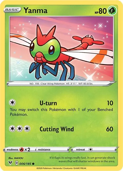 Yanma #006/185 Pokémon card from Vivid Voltage