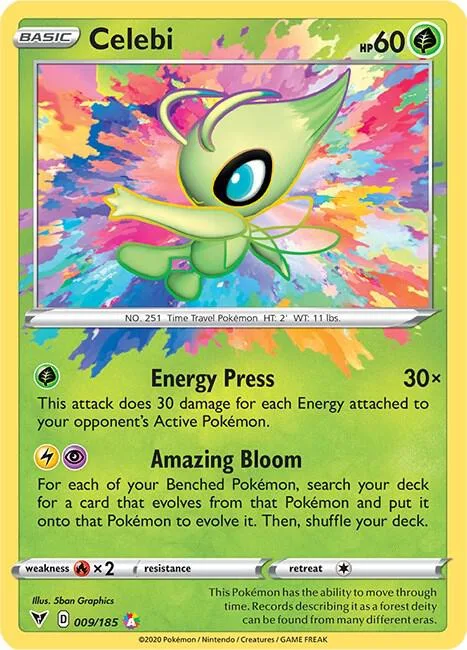 Celebi #009/185 Holofoil Pokémon card from Vivid Voltage