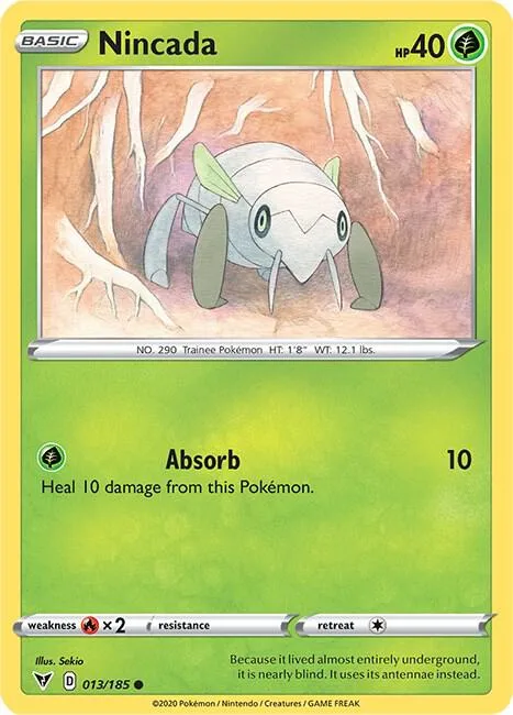 Nincada #013/185 Pokémon card from Vivid Voltage