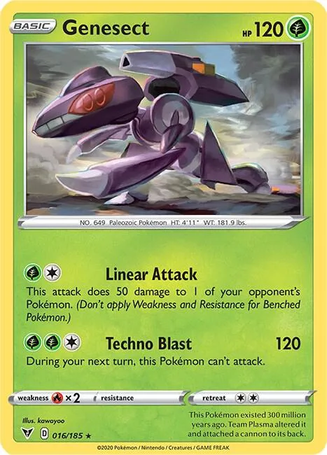 Genesect #016/185 Reverse Holofoil Pokémon card from Vivid Voltage