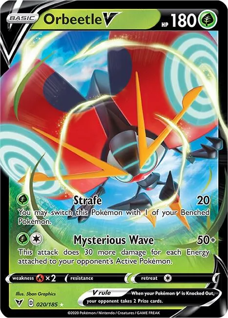 Orbeetle V #020/185 Holofoil Pokémon card from Vivid Voltage